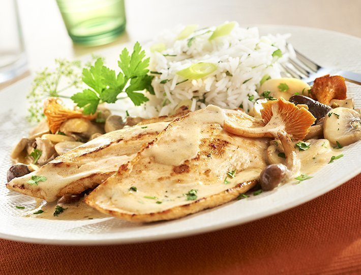 Escalopes de poulet aux champignons - Recette du quotidien Maître CoQ