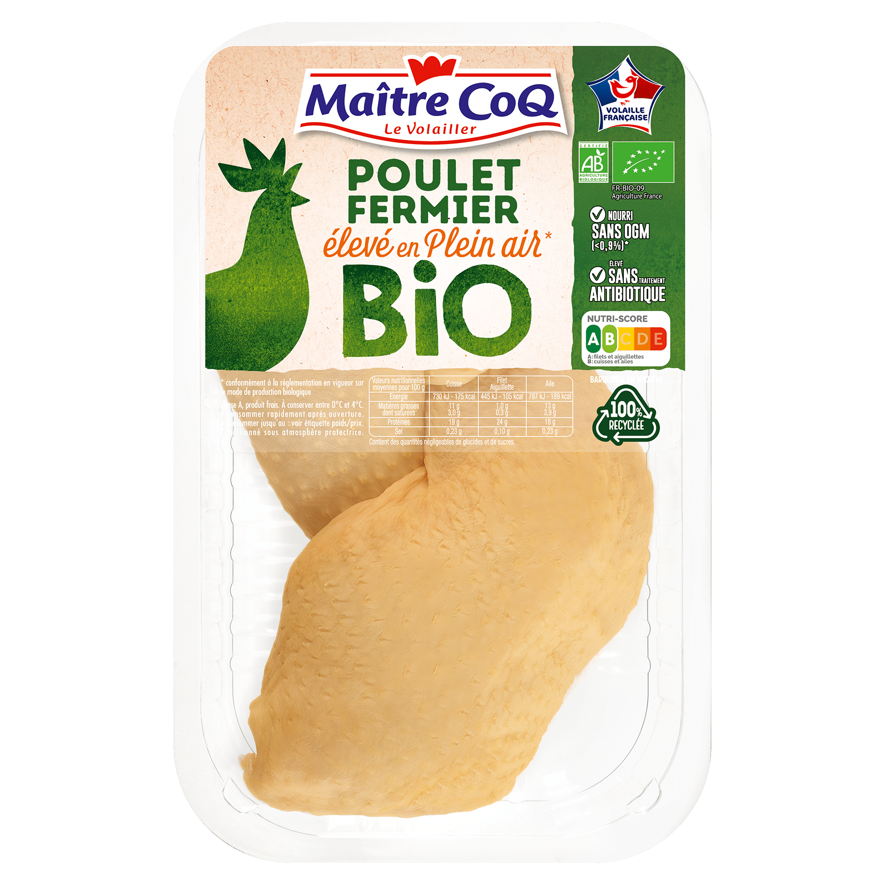 Grignottes de poulet bio - Poulet BIO - Nature de France
