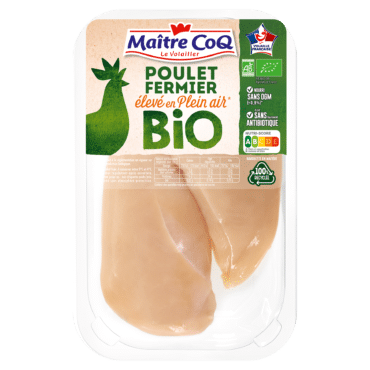 Filet de poulet fermier bio sélectionné auprès des éleveurs partenaires Maître CoQ