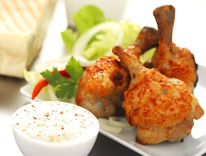 Manchons de poulet sauce au yaourt grec
