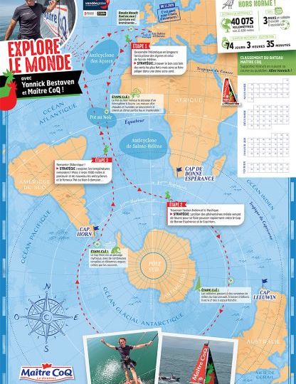 Carte pédagogique du Vendée Globe pour les enfants par Maître CoQ