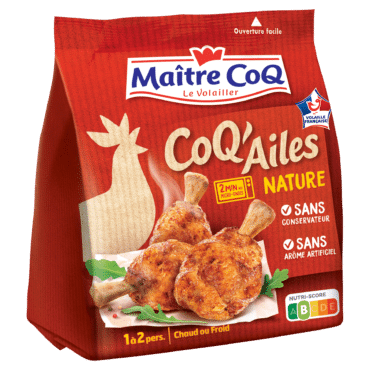 Les grignottes de poulet CoQ'Ailes Nature de Maître CoQ : de délicieux manchons de poulet rôtis, à déguster froids ou chauds : un régal pour toute la famille !